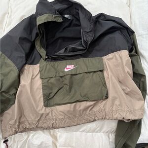 Nike Black, Olive, and Tan Windbreaker
